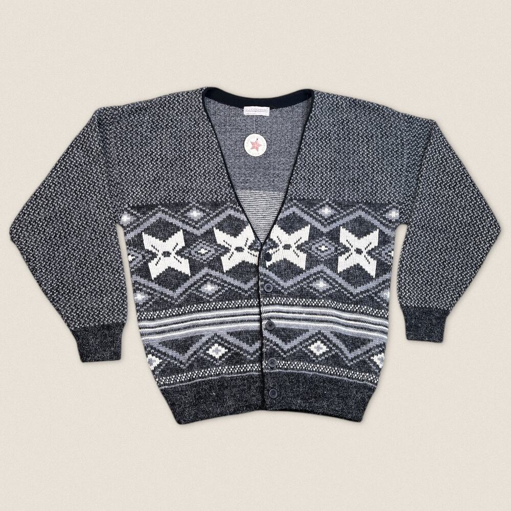 Vintage 90s Grandpa Cardigan Sweater J.J. Cochran - Size Large